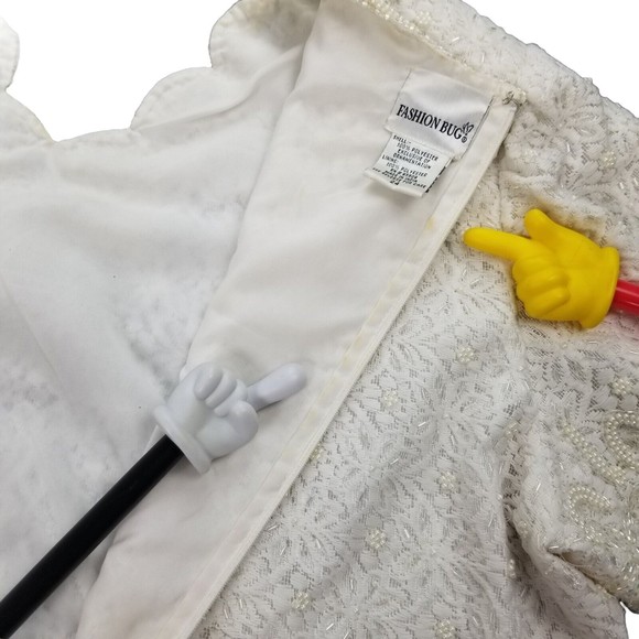 Fashion Bug White Beaded Formal Top Sz 24 (2X/3X) Wedding Party Mother of Bride - Picture 11 of 16